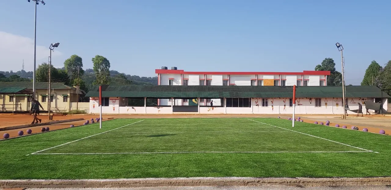 playing in school vollyball court